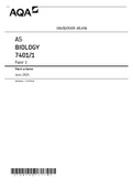 AQA AS BIOLOGY 7401&sol;1 Paper 1 Mark scheme June 2021 Version&colon; 1&period;0 Final