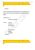 NUR 2407 Section P1 Pharmacology Module 05 End of Module Open Book Quiz New Update 2022&sol;2023 RATED A&plus;