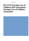 RN VATI Nursing Care of Children 2019 Assessment &vert; Nursing Care of Children Assessment