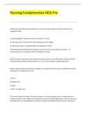 Nursing Fundamentals HESI Pre