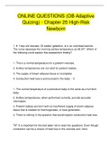 ONLINE QUESTIONS &lpar;OB Adaptive  Quizing&rpar; - Chapter 25 High-Risk  Newborn