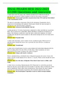 FINAL PHARM HESI 2022-2023 &lpar;&plus;1200 Questions and Answers