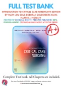 Test Bank for Introduction to Critical Care Nursing 8th Edition By Mary Lou Sole; Deborah Goldenberg Klein; Marthe J. Moseley Chapter 1-21 Complete Guide A+