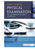 TEST BANK SEIDEL'S GUIDE TO PHYSICAL EXAMINATION 9TH EDITION JANE BALL >CHAPTER 1-26< &vert;COMPLETE GUIDE SOLUTION RATED A