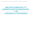 BIO 336 PATHOLOGY 5TH EDITION TEST BANK|CHAPTER  1-28 (ATHABASCA UNIVERSITY)
