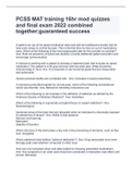PCSS MAT training 16hr mod quizzes and final exam 2022 combined together&semi;guaranteed success