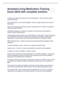 Assisted Living Medication Training Exam 2022 with complete solution