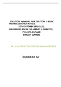 SOLUTION MANUAL FOR CLAYTON 'S BASIC PHARMACOLOGY FORNURSES, 18TH EDITIONBY MICHELLE J. WILLIHNGANZ, MS, RN, CNE,SAMUEL L. GUREVITZ, PHARMD, CGP AND BRUCE D. CLAYTON