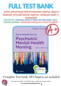 Test Bank for Davis Advantage for Psychiatric Mental Health Nursing 10th Edition By Karyn I. Morgan; Mary C. Townsend Chapter 1-43 Complete Guide A+