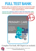 Test Bank for Primary Care: A Collaborative Practice 6th Edition By Terry Mahan Buttaro; Patricia Polgar-Bailey; Joanne Sandberg-Cook; JoAnn Trybulski Chapter 1-228 Complete Guide A+