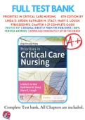 Test Banks For Priorities in Critical Care Nursing      8th Edition by Linda D. Urden; Kathleen M. Stacy; Mary E. Lough, 9780323531993, Chapter 1-27 Complete Guide