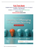 Test Bank For Yoder-Wise’s Leading And Managing In Canadian Nursing, 2nd Edition by Patricia S. Yoder-Wise, Janice Waddell, Nancy Walton Chapter 1-32 ISBN 9781771721677