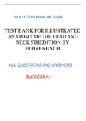 TEST BANK FORILLUSTRATED ANATOMY OF THE HEAD AND NECK 5THEDITION BY FEHRENBACH SOLUTION MANUAL FOR ALL QUESTIONS AND ANSWERS SUCCESS A+