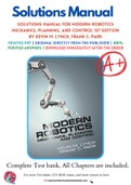 Solutions Manual For Modern Robotics Mechanics, Planning, and Control 1st Edition by Kevin M. Lynch, Frank C. Park 9781107156302 Chapter 2-13 Complete Guide.
