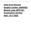 Mathematics for foundation phase Oct/Nov exam answer sheet 
