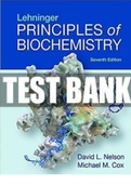 Test Bank for Lehninger Principles of Biochemistry, 7th Edition by David L. Nelson,  Michael M. Cox: ISBN-10 1464187967 ISBN-13 978-1464187964, A+ guide.
