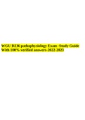 WGU D236 pathophysiology Exam -Study Guide With 100% verified answers-2022-2023.