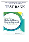 Test bank for nursing delegation and management of patient care 2nd edition by motacki rn msn kathleen burke rn phd kathleen