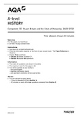 A-level HISTORY Component 1D Stuart Britain and the Crisis of Monarchy, 1603–1702