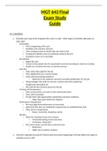 MGT 643 Final Exam Study Guide