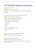 HNI 464 FINAL Questions and Answers 