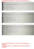 2022 RN HESI EXIT EXAM - Version 1 &lpar;V1&rpar; All 160 Qs & As Included - Guaranteed Pass A&plus;&excl;&excl;&excl; &lpar;All Brand New Q&A Pics Included&rpar; &plus; GRADED