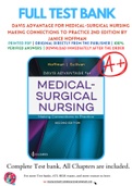 Test Bank for Davis Advantage for Medical-Surgical Nursing Making Connections to Practice 2nd Edition By Janice Hoffman, Nancy J Sullivan Chapter 1-71 Complete Guide A+