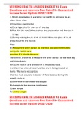 NURSING HEALTH ASS HESI RN EXIT V1 Exam Questions and Answers Best Rated A&plus; Guaranteed Success Latest Update 2022&sol;2023