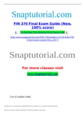 FIN 370 Final Exam Guide (New, 100% score)