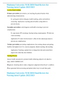 Madonna University NUR 2830 Final Review for Nursing latest Update 2022&sol;2023