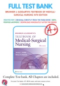 Test Bank for Brunner & Suddarth's Textbook of Medical-Surgical Nursing 14th Edition By Jan Hinkle; Kerry H. Cheever Chapter 1-73 Complete Guide A+