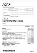 A-level ENVIRONMENTAL SCIENCE Paper 1