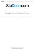 Med Surg Renal exam questions to study