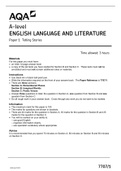 A-level ENGLISH LANGUAGE AND LITERATURE Paper 1 Telling Stories