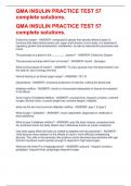 QMA INSULIN PRACTICE TEST 57 complete solutions&period; 