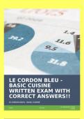 LE CORDON BLEU - BASIC CUISINE WRITTEN EXAM WITH CORRECT ANSWERS&excl;&excl;