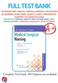 Test Banks For Introductory Medical-Surgical Nursing 12th Edition by Barbara Kuhn Timby; Nancy E. Smith, 9781496351333, Chapter 1-72 Complete Guide