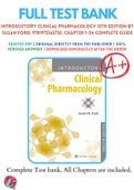 Test Banks For Introductory Clinical Pharmacology 12th Edition by Susan Ford, 9781975163730, Chapter 1-54 Complete Guide