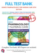 Test Bank for Lehne's Pharmacology for Nursing Care 10th Edition By Jacqueline Burchum; Laura Rosenthal Chapter 1-110 Complete Guide A+