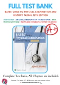 Test Bank for Bates' Guide to Physical Examination and History Taking, 12th Edition By Lynn S. Bickley Chapter 1-20 Complete Guide A+