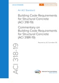 Preview ACI CODE-318-19: Building Code Requirements for Structural Concrete and Commentary Course ACI 318 Institution 123 University An ACI Standard Building Code Requirements for Structural Concrete (ACI 318-19) Commentary on Building Code Requirements f