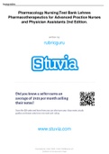 Stuvia-813835-pharmacology-nursingtest-bank-lehnes-pharmacotherapeuti