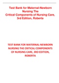 Test Bank for Maternal-Newborn Nursing: The Critical Components of Nursing Care, 3rd Edition, Roberta Durham, Linda Chapman Chapter 1-19|Complete Guide A+
