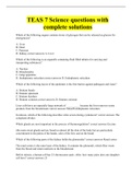 TEAS 7 Science questions with complete solutions
