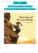 Test Bank for Survey of Accounting&comma; 7th Edition by Edmonds & Olds&comma; ISBN&colon; 9781264442973&comma; All 16 Chapters Covered&comma; Verified Latest Edition