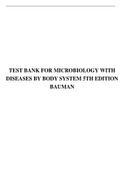 Test Bank for Microbiology with Diseases by Body System 5th Edition Bauman