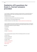 Pediatrics ATI questions for Exam 1&comma; Correct answers provided