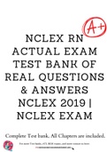 NCLEX RN ACTUAL EXAM TEST BANK OF REAL QUESTIONS & ANSWERS NCLEX 2019 | NCLEX Exam