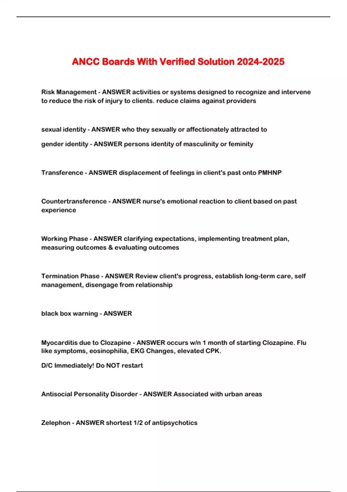 ANCC Boards With Verified Solution - ANCC Boards - Stuvia US