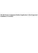 NR 599 Week 6 Assignment Medical Application Critical Appraisal Guidelines (2 Versions).